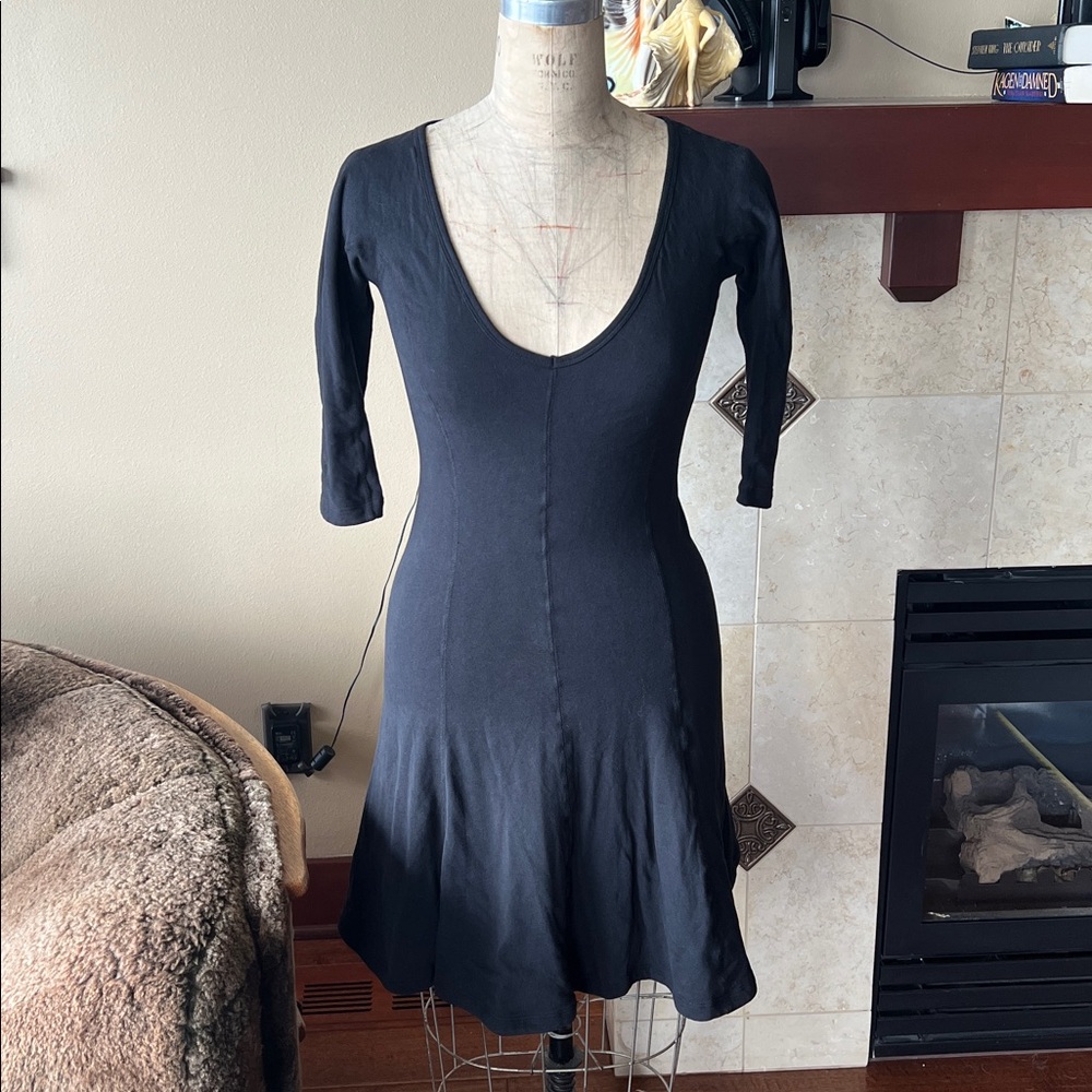 Black Scoop Neck Women's Dress
